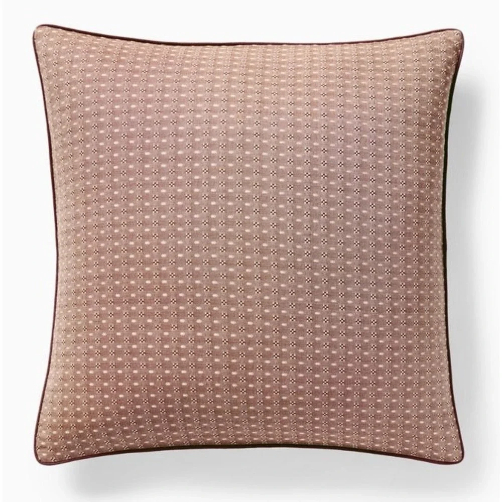 West Elm Reversible Micro Pattern Auburn 100% Cotton 2 Euro Shams NWT Retail $98